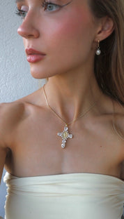 Silber/Gold Jungfrau Maria Kreuzkette